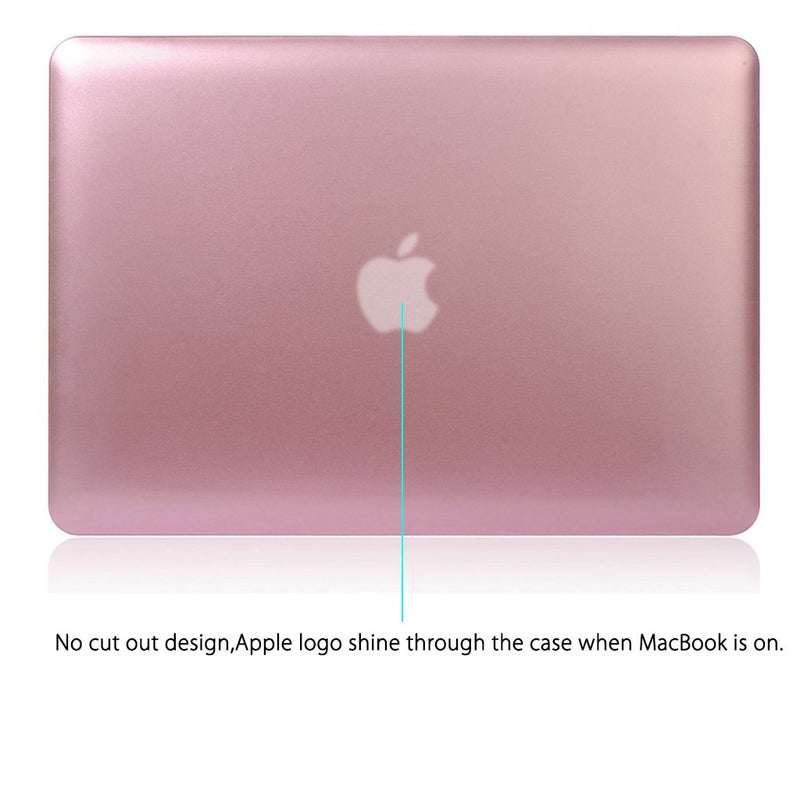 UESWILL Luxury Gold Metallic Coated Matte Hard Shell Case Cover Compatible with 2010-2017 Release MacBook Air 13 inch (Model A1466 / A1369)+ Microfibre Cleaning Cloth, Rose Gold - Image 3